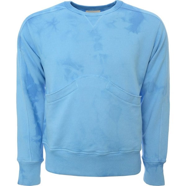 Nicholas Daley Mens Tiedye Crew Neck In Sky Blue