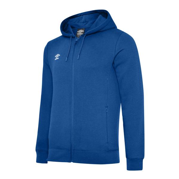 Umbro Childrens/Kids Club Leisure Full Zip Drawstring Hoodie - Royal Blue/White - 