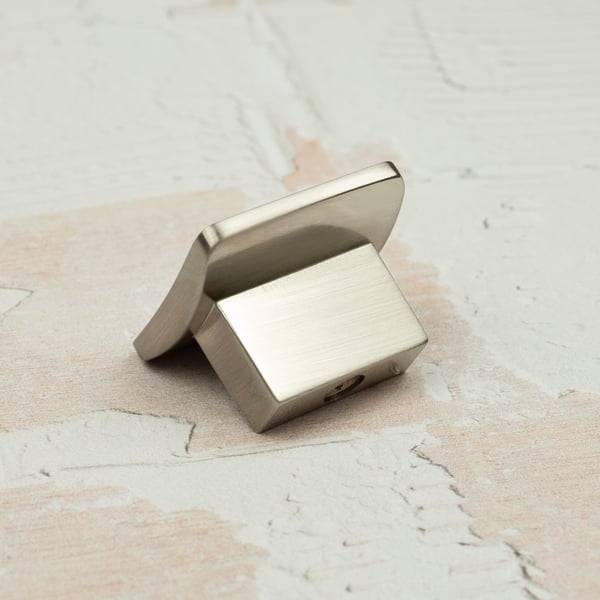 Handle & Home Brushed Nickel Small Square Kitchen Cabinet Knob