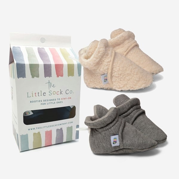 Little Sock Co. 2 Pack of Stay-on, Non-Slip Booties - Mix 'n' Match Colours