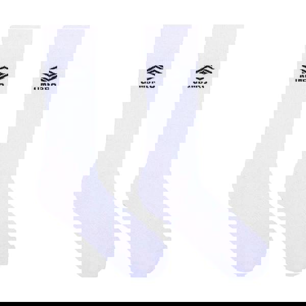 Umbro Mens Staple 1/2 Cushioned Terrycloth Sports Socks (Pack of 3) - White/Black - 