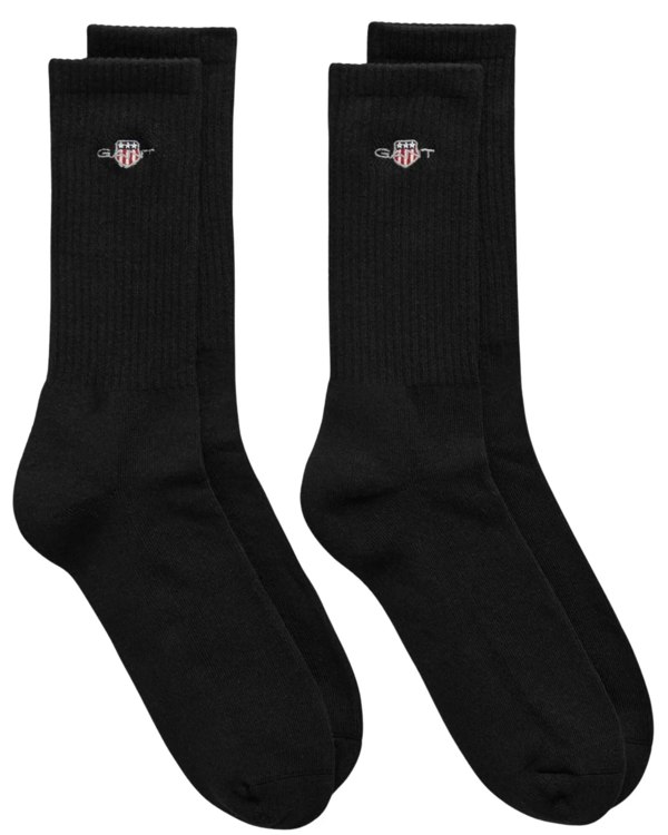 GANT 2-Pack Shield Logo Sports Socks, Black