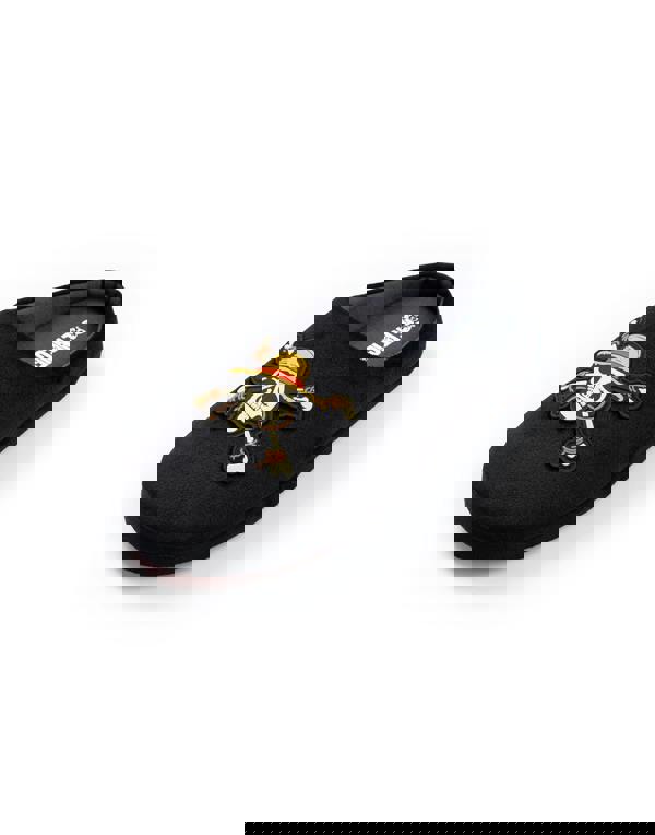 One Piece Mens Black Logo Mule Slippers