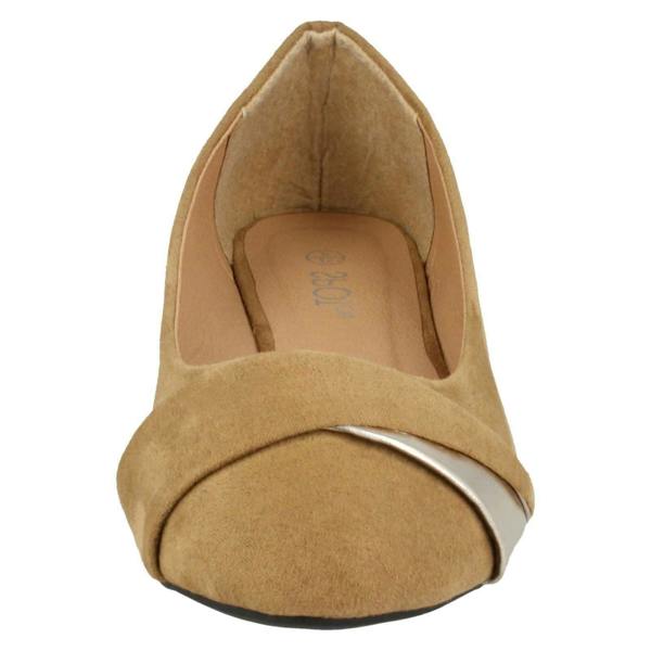 Spot On Ladies Spot On Twist Vamp Trim Ballerinas