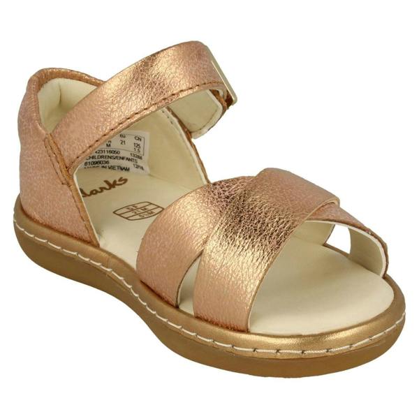 Clarks Girls Clarks Cross Detailed Sandals Skylark Pure T