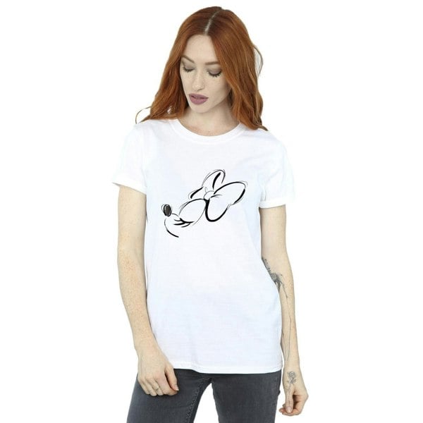 Disney Womens/Ladies Minnie Mouse Nose Up Cotton Boyfriend T-Shirt - White