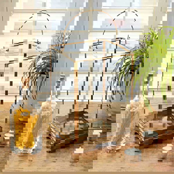 Paper High Antique Brass Candle Lantern