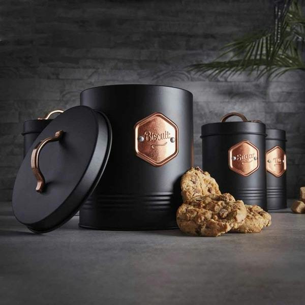 Cooks Professional 5 Piece Kitchen Storage Set | Black / Copper