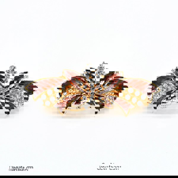 butterfly hair clip brown enamel