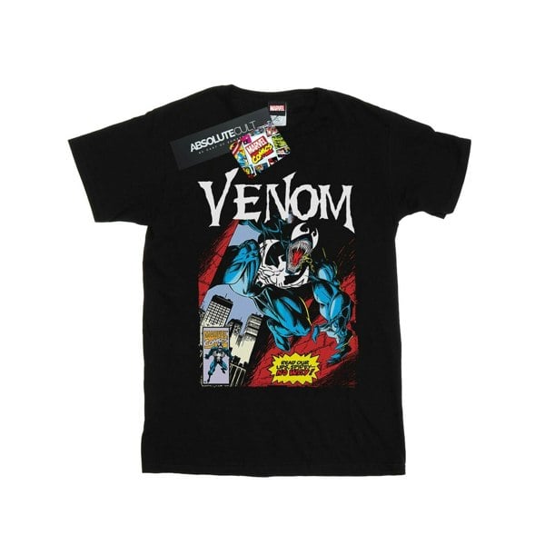 Marvel Girls Venom Read Our Lips Cotton T-Shirt - Black