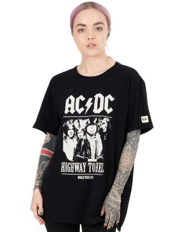 AC/DC Unisex Black Band Members Short Sleeved T-Shirt