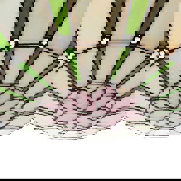 Forest Green and Pink Floral Tiffany Stained Glass Pendant Lamp Shade Image 4