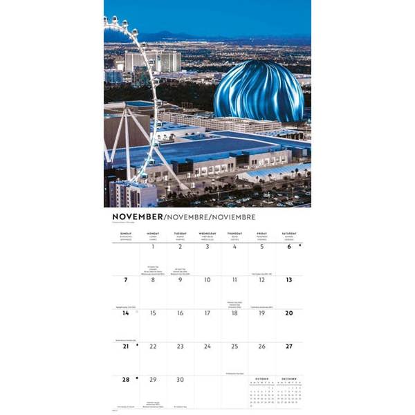 Vegas Lux Calendar 2027, Wall Calendars, Month To View, Travel, Gift