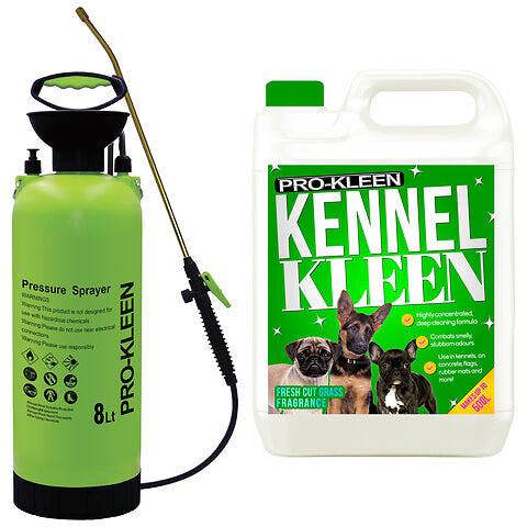 ProKleen Pro-Kleen 8L Pump Sprayer with Pro-Kleen 5L Kennel Kleen Cut Grass For Catteries, Hutches, Aviaries, Patios, Artificial Grass