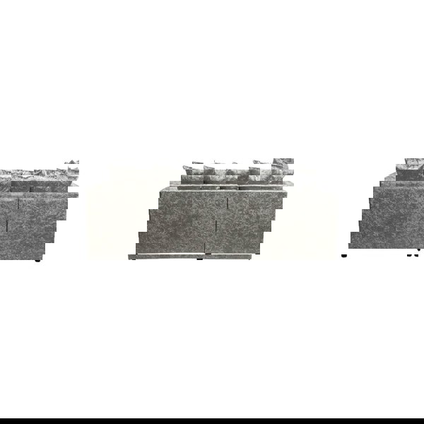 SQUAREBOXX Dylan Crushed Velvet 3+2 Seater Fabric Sofa in Silver