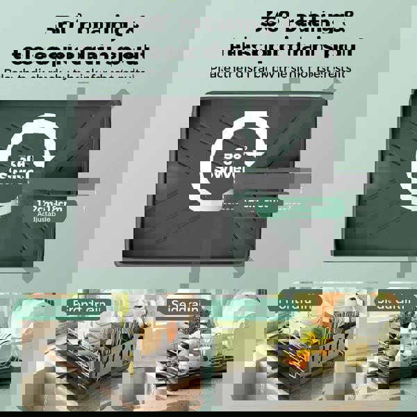 Toque Dish Drainer Drying Rack Stainless Steel Plate Cutlery Holder Drip Tray