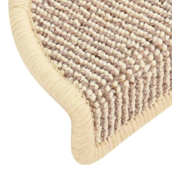 Berkfield Carpet Stair Treads 15 pcs White and Brown 56x17x3 cm