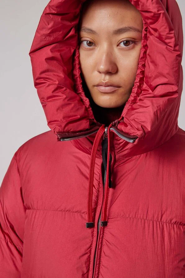 Parajumpers Sleeping Bag Reversible Red Long Hooded Down Jacket