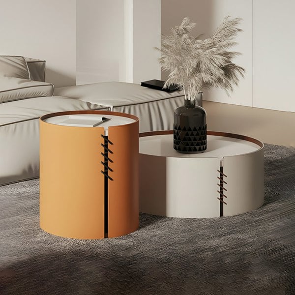 Flo Coffee Table Set, Orange & Grey-Rit Concept-Rit Concept