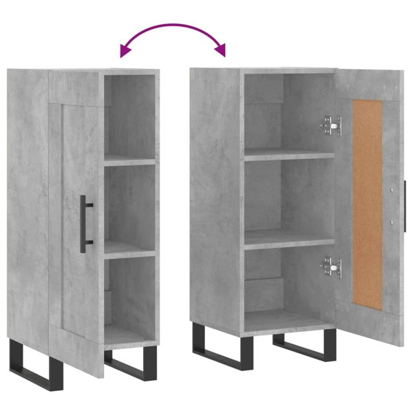 Berkfield Sideboard Concrete Grey 34.5x34x90 cm Engineered Wood