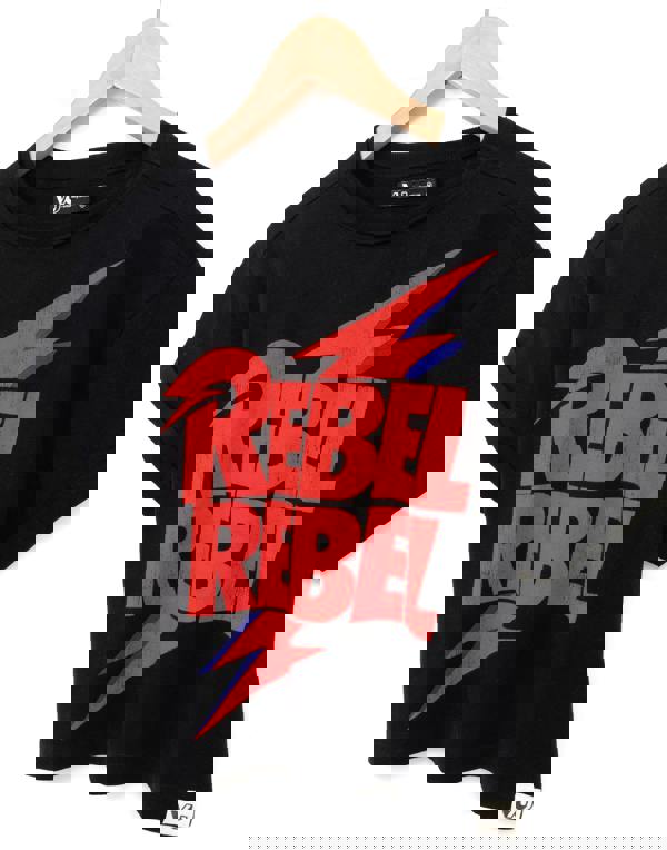 David Bowie Womens Black Character Cropped Short Sleeved T-Shirt