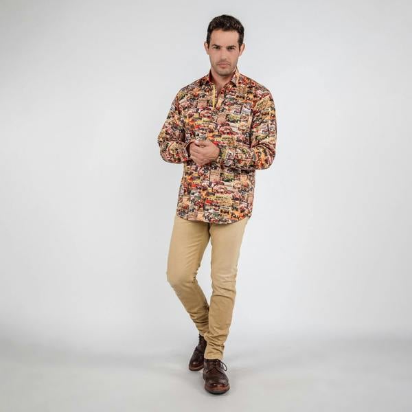 MONACO MONTAGE PRINT SHIRT – Premium Men's Patterned Shirt by Claudio Lugli | Bold Design, Tailored Fit, Best Printed Shirts