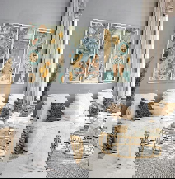 Extra Large Pictures For Living Room | Set of 3 Italian Lifestyle Wall art Prints