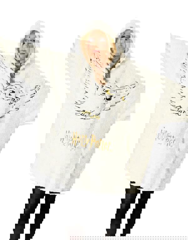 Harry Potter Womens Beige Hedwig Blanket Hoodie (One Size)