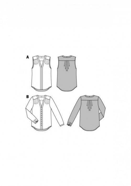 Burda Sewing Pattern 6632 Tops For Women, 8 to 18 - Intermediate