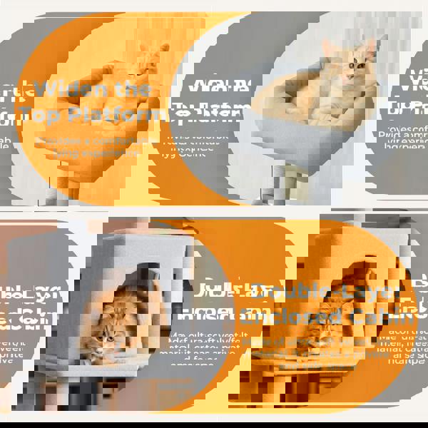 Skylos 143cm Cat Tree Multilevel Scratching Post Climbing Tower Activity Centre