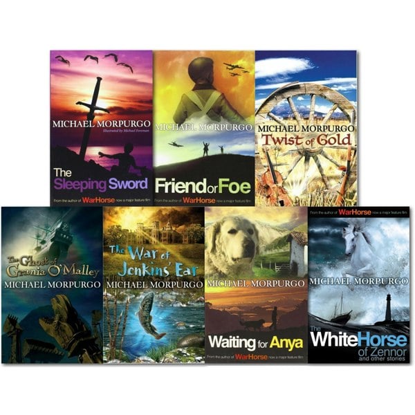 Michael Morpurgo 6 Book Set Waiting for Anya, Friend or Foe, The War of Jenkins Ear, Twist of Gold, White Horse of Zennor, Ghost of Grania O'Malley