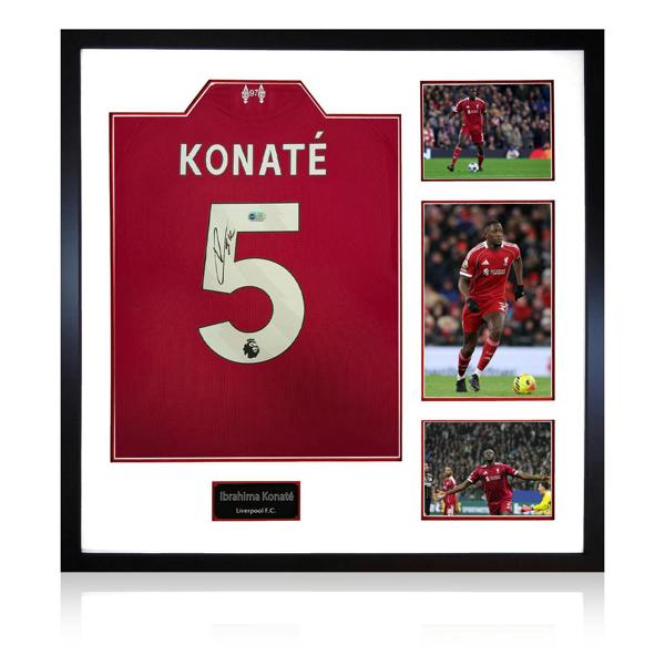 Ibrahima Konaté Signed Liverpool Shirt Elite Frame (ACG Cert)