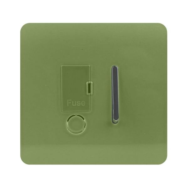 Trendi Switch 13 Amp Fused Spur with Flex Outlet in Moss Green