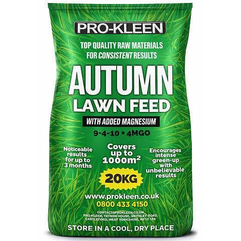 ProKleen Pro-Kleen Autumn Lawn Feed Fertiliser 20kg Encourages Grass Green Up & Prevents Lawn Disease