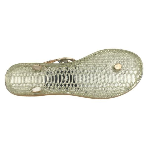 Spot On Ladies Spot On Flat Toepost Crocodile Pattern Sandal