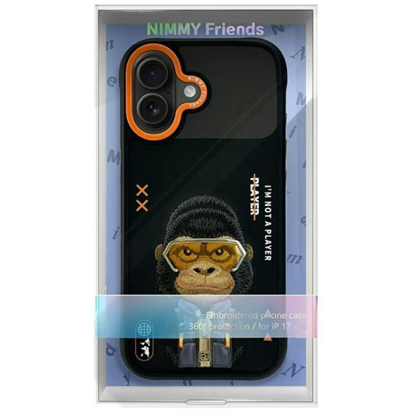 Nimmy Friends Nimmy Cool & Cute 2.0 Gorilla Case with MagSafe for iPhone 17 6.3" Black Orange - N-KMLL-IP17-016
