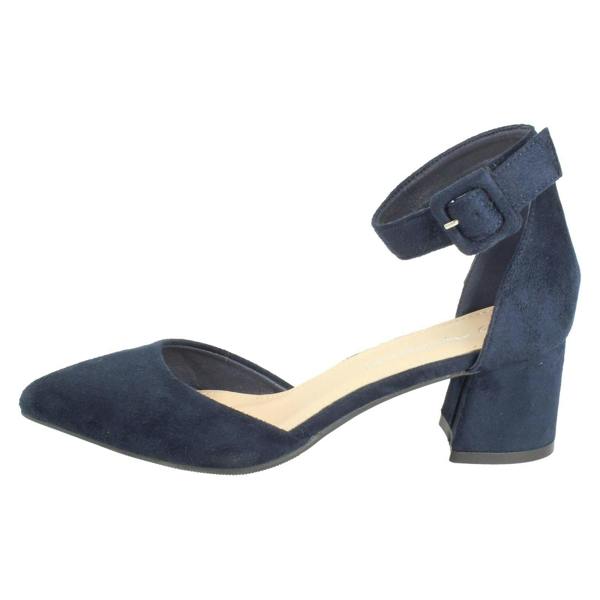 Anne Michelle Ladies Anne Michelle Block Heel Closed Pointed Toe Court Shoes F90125
