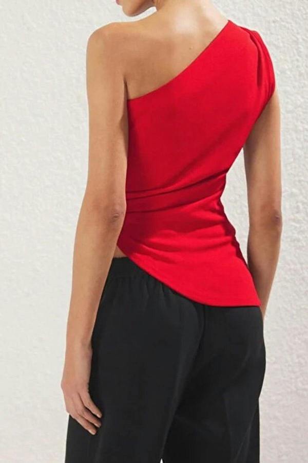 WOVCOR Plain Boat Neck Sleeveless Knitted Scuba Party Blouse