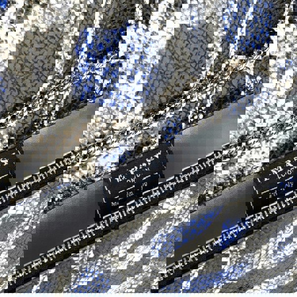 Embassy London Envy - Blue Snake - Women's leather flap clutch bag with strap