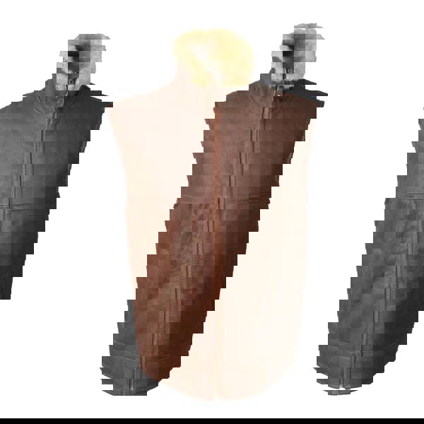 Eastern Counties Leather Mens Harvey Sheepskin Gilet - Cognac - 