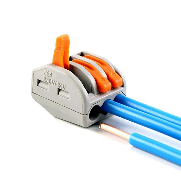 ENER-J 3-Way Spring Terminal Block Reusable Electric Cable Wire Connector 100 Pcs