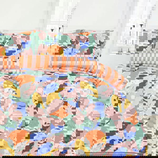 Smart Living Luxury Super Soft Reversible Abstract Floral Duvet Cover With Pillowcase