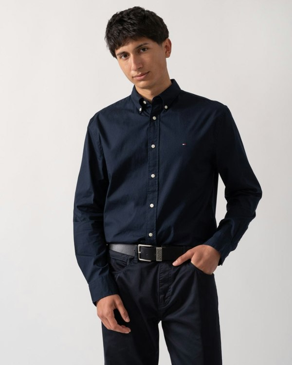Tommy Hilfiger Core Flex Poplin Mens Long Sleeve Shirt - Desert Sky