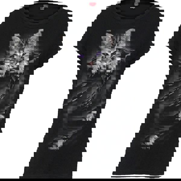 BRIGHT EYES - Boatneck Cap Sleeve Top Black - Spiral USA