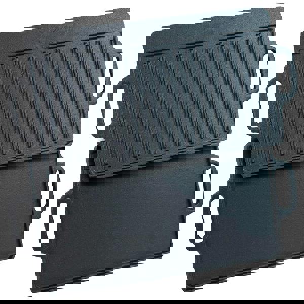 Gr8 Home Non Stick Cast Iron Reversible Griddle Plate Ribbed Pan BBQ Grill Hob Cooking