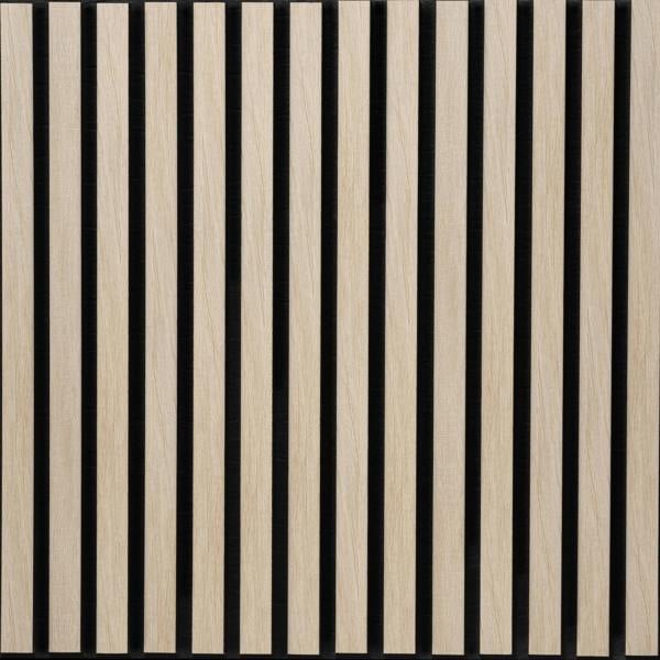 Wallsupply UltrAcoustic Eco Tile Wood Effect Recycled Felt & EPS Acoustic Slat Wall 58 x 29cm Panels, 6pcs 1.01m², Natural Oak