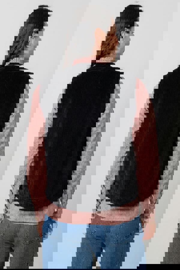 Lily & Me Dusk Stretch Cotton Jumbo Cord Gilet Black