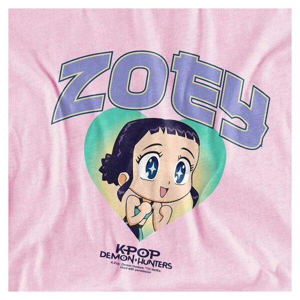 K-Pop Demon Hunters Childrens/Kids Zoey Collegic Pullover Hoodie - Light Pink