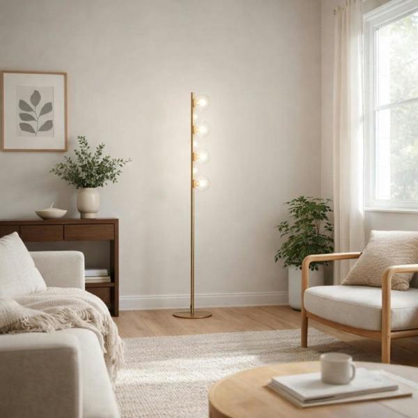 Pagazzi Lighting Ophelia 4-Light Warm Brass Floor Lamp