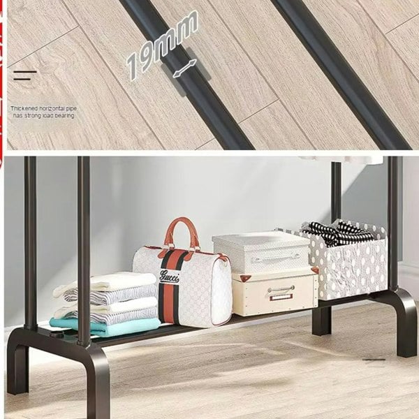 Havendro Heavy Duty Double Clothes Rail Hanging Rack Garment Display Stand Shoes Storage